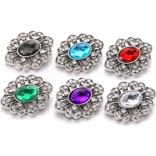High Quality New Mix Snap Jewelry 18mm Metal Snap Buttons Jewelry Rhinestone Button Fit 18mm Snap Button Bracelets Jewelry