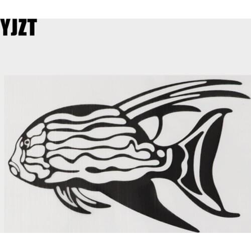 YJZT 14.8CM×9.3CM Personality Marine Animal Striped Tropical Fish Decal Car Sticker Vinyl 18A-0115