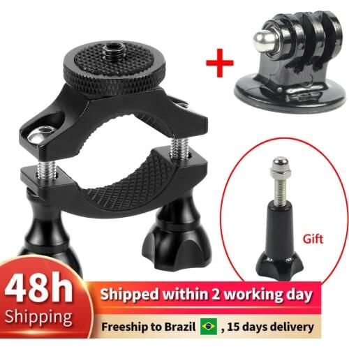 Bike Bicycle Handlebar Clamp Mount Clip Camera Holder W 1/4" Tripod Adapter for GoPro Hero 7/Yi for Osmo Action/SJCAM Camera