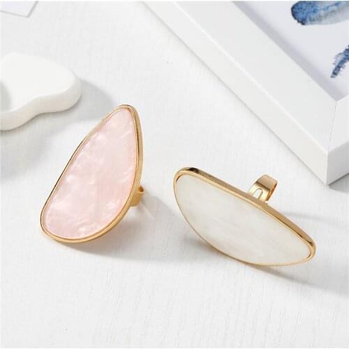 Golden Plated Faux Pearl European Adjustable Ring Women Large Rings For Women Jewelry Jewellery Joyas Wholesale R14