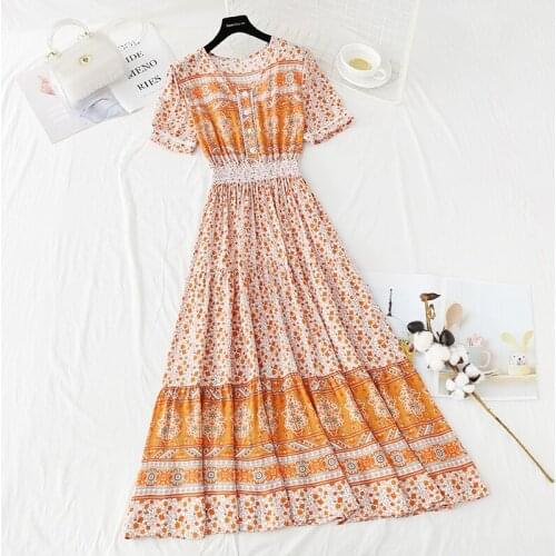 2021 summer new French shredded cotton linen womens dress temperament V-neck lady over knee dress woman