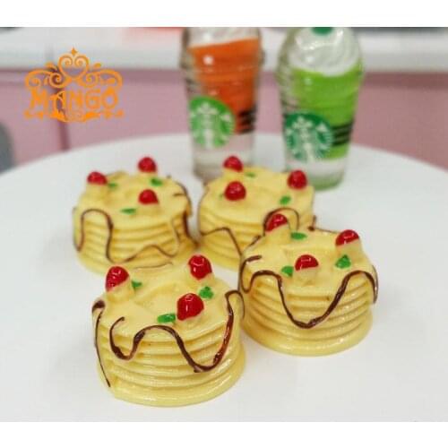 1/12 Dollhouse Miniature Food Yellow fruit birthday cake 4pcs