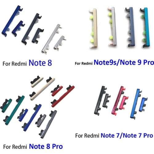 10pcs/lot，New Power Button + Volume Side Button For Xiaomi Redmi Note 8 9 Pro 9S Note 7Pro Volume Power Button Side Key