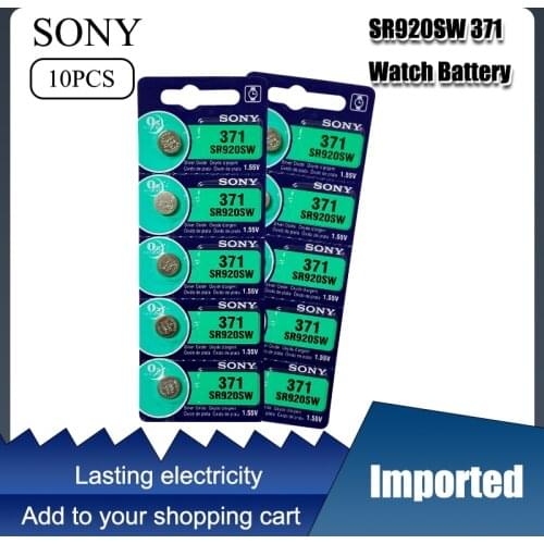 10pcs 371 battery SR69 SR920W SR920SW AG6 L921 605 620 280-31 280-51 Cell Button Watch Batteries Silver Oxide retail card