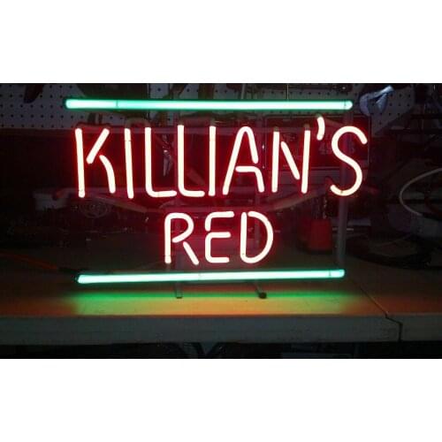 14“x10" KILLIAN‘’S IRISH RED Neon Light Lamp Sign Beer Bar Handmade Glass Decorate Home Wall Room Windows Tube Artwork