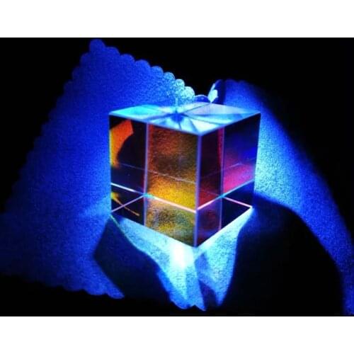 20*20*20mm/0.78in Color Prism for Optical Glass Lens Processing Customized LED Spotlight Convex Light Cube Manufacturer