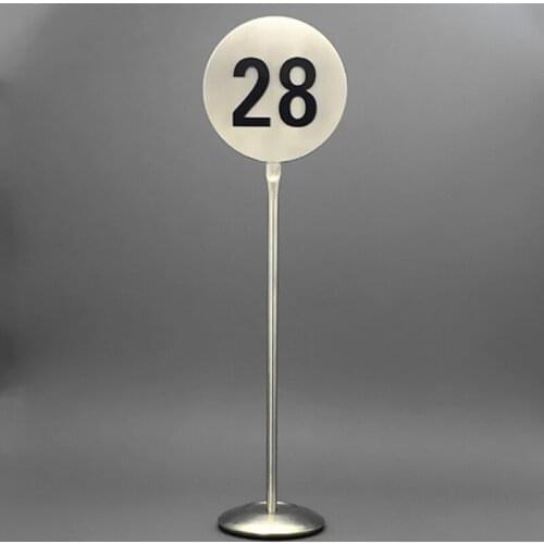 20pcs/lot Stainless steel table number plate table number plate table red number restaurant plate table number plate