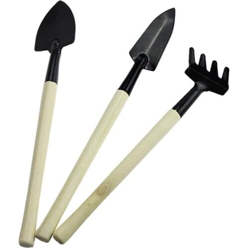 3 Pcs Gardening Tools Set Shovel Rake Spade Hand Tools Cultivated for Garden @LS