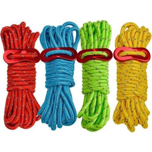 4pcs/set Multifunction Tent Rope Tent Accessories Outdoor Sports Camping Hiking 400cm Durable Polypropylene Camping Rope QHOE