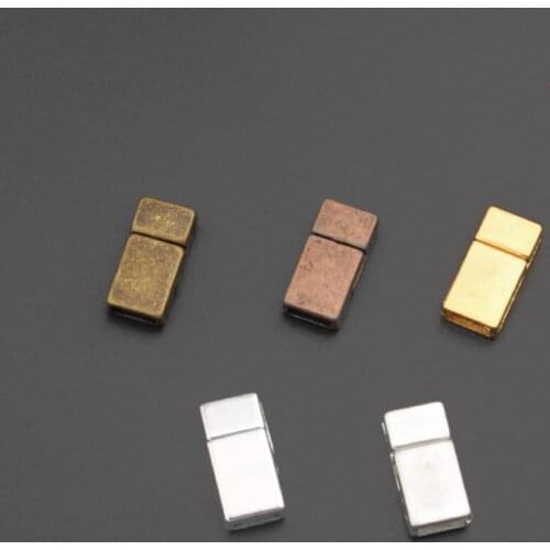 5sets Antique Brown/Gold/Copper Magnetic Clasps For 6*2mm Flat Leather Cord Bracelet Jewelry Material Findings