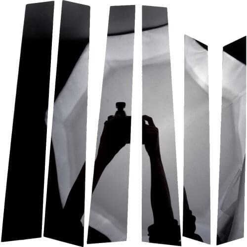 Beler 6pcs Door Window Pillar Posts Piano Cover Trim Fit For Honda CRV 2007 2008 2009 2010 2011 Glossy Black