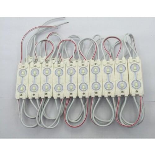 60 pcs High Bright Constant current 5730 injection LED Module 2LED with lens 160 degree,DC12V advertising light module