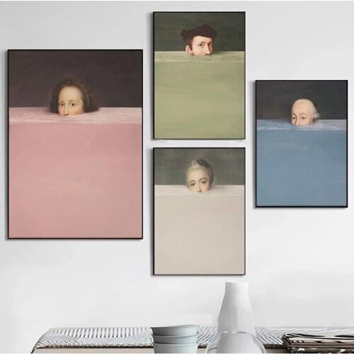 Abstract Classic Submerged Figure Portrait Art Canvas Painting Wall Art Poster and Print Wall Art Picture for Living Room