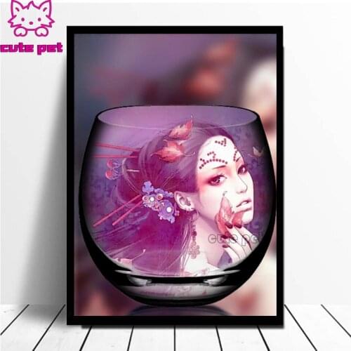 5d diy diamond embroidery sale Japanese woman diamond painting full square round drill mosaic art Singer pattern home decor