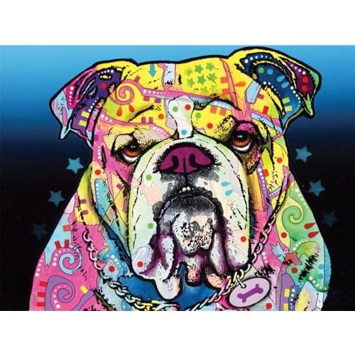5D diamond painting full diamond new animal diamond mosaic embroidery camouflage bulldog decoration home decoration