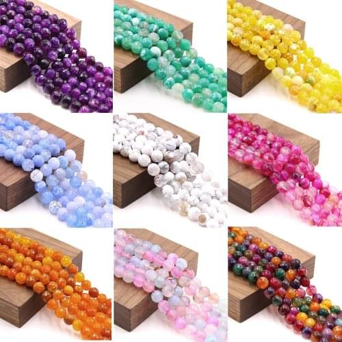 Faceted Multicolor Chalcedony Agates Beads Round Natural Stone Beads 6/8/10mm Spacer Beads for Jewelry Making bracelet
