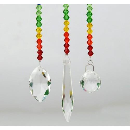 Camal 1/3pcs Beautiful Colorful Hanging Crystal Prisms Suncatcher Light String Pendant Home Garden Ornament Window Part