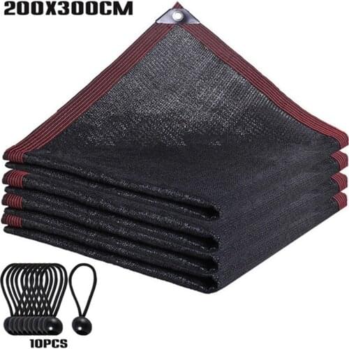 Black Sun Shade Cloth Waterproof Garden Netting Mesh with Grommets for Pergola Cover Canopy 90% Shade