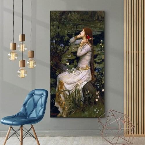 Citon William Waterhouse《Ophelia,1894》Canvas Oil Painting World Famous Artwork Poster Picture Wall Decor Modern Home Decoration