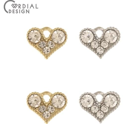 Cordial Design 100Pcs 8*10MM Jewelry Accessories/DIY/Rhinestone Pendants/Heart Shape/Hand Made/Jewelry Findings & Components