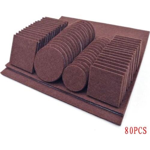 80/130pcs Furniture Chair Table Leg Self Adhesive Felt Wood Floor Protector Pads E56C