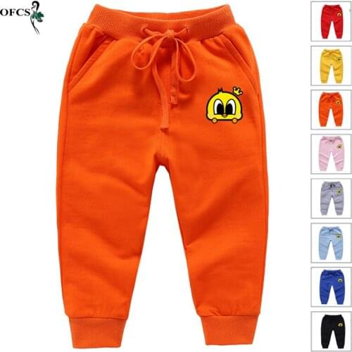 Kids Spring Long Trousers Boys Girls Elastic Loose School Pants Children Sweatpants Toddler Sport Infant 2-12Years Pants Bottoms