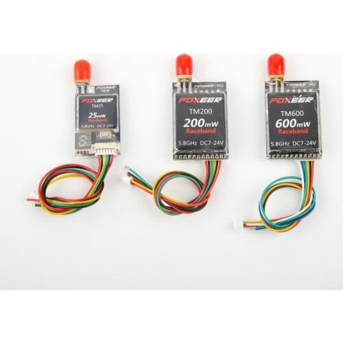 Foxeer TM25/ TM200/ TM600 5.8G 40CH Race Band 25MW/ 200MW /600mW Wireless Audio Video A/V Transmitter TX for QAV Mini Quadcopte