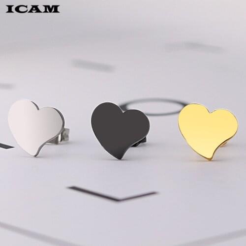 ICAM Mini Heart Earing Tiny Earrings for Women Kids Earring Small Cute Ear Studs Pendientes Cartoon Movie Jewelry