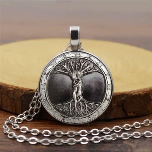 Celtic Lover Tree of Life Jewelry Celtic Lover Tree of Life Cabochon Glass Pendant Chain Necklace Couples Fashion Creative Gifts