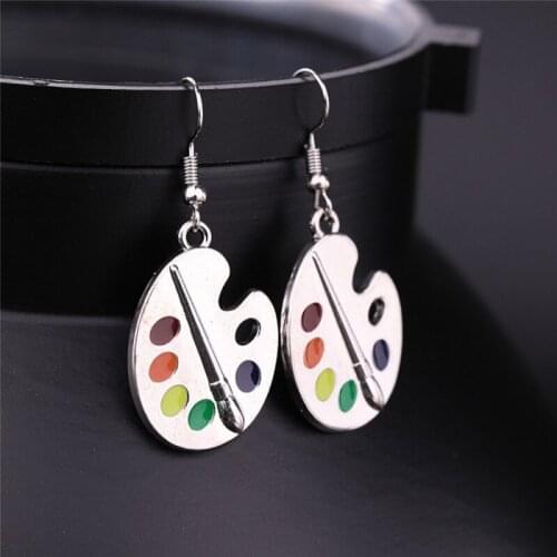 Creative Earrings Artist Earrings Wonderful Bright Artist Palette Earrings For Women Girls Jewelry Party Gift Palette Earrings