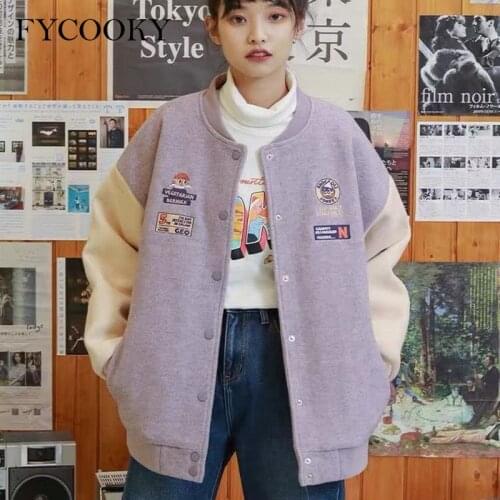 Autumn Baseball Uniform Jacket Women 2021 New Winter Woolen Jackets Oversized Korean Loose Plus Velvet Thick Coat Woman Clothing