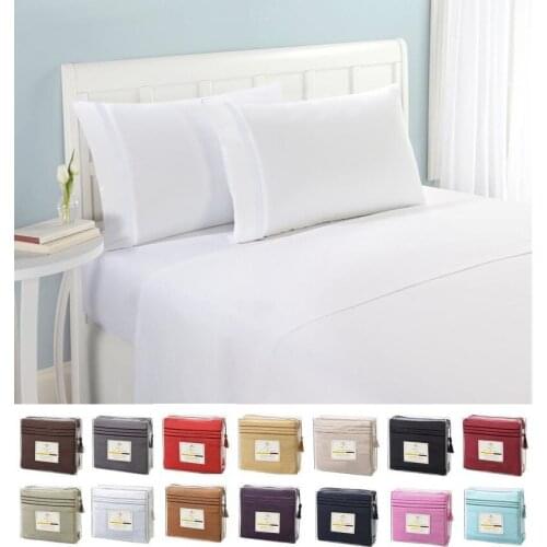 LAIYINSUN Bedding Set Fitted sheet Flat sheet Pillowcase 3/4pcs US Size Solid Twin Full Queen King California King Bed sheet Set