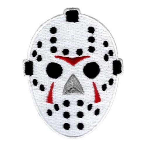 Hot! EMBROIDERED HOCKEY MASK PATCH IRON-ON FRIDAY (Size is about 7-5.3 cm)