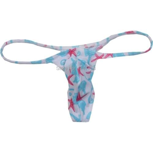 Mini Bikini Mens Underwear Cartoon printing Tangas Tangas Be Riotous With Colour Bulge Pouch G-string Micro Thong