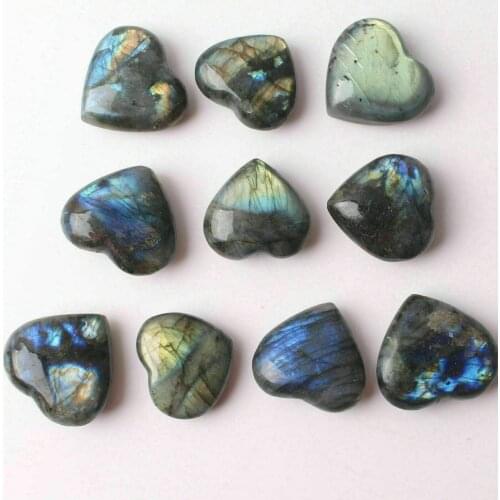 Natural labradorite crystal Heart spectrolite Specimen healing 3pc