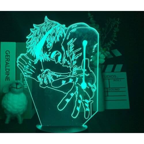 Anime Jujutsu Kaisen Itadori Yuji 3D Night Light Alarm Clock Base Home Bedroom Decor Bedside Table Lamp Cartoon Fans Around Gift
