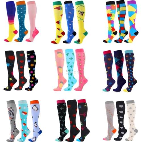 3 Pairs Pairs Compression Socks Women Men Running Cycling Sports Stockings Marathon Football Varicose Veins Socks Drop Shipping