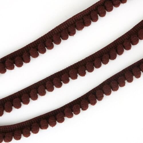 2018 New Fashion Dark Brown Color Pom Lace Trim Garment Lace Trim Sewing Accessories Embellishment Decoration