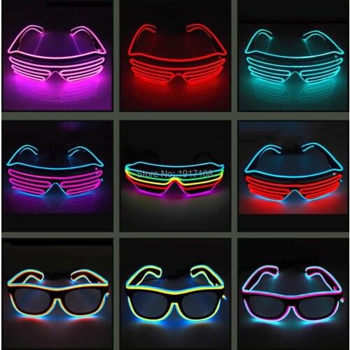 NEW Fashion 10 Colors Flashing EL Wire Led Glasses Luminous Party Decorative Lighting Classic Gift Bright Light Festival Gift