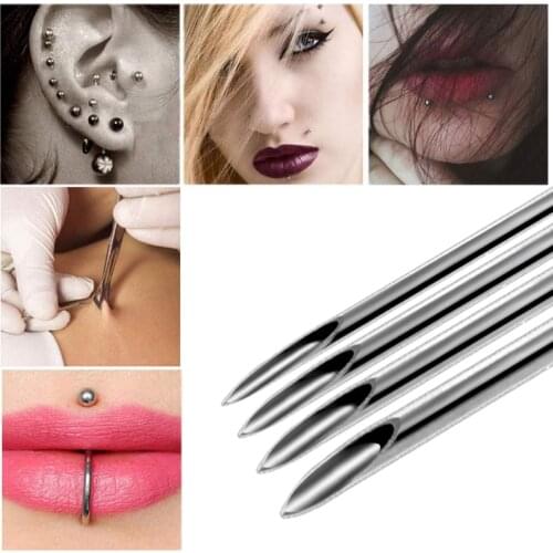 Sterile Disposable Tattoo 12g/14g/16g/18g Piercing Needles Navel Nipple Ear Nose Lip Stainless Steel Piercing Needles Kit Tool