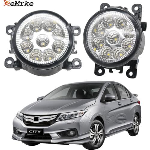 2PCS Car Styling 9-Pieces LED Fog Light Lamp for Honda City New Grace 2014-2016 2017 2018 2019 H11 12V Halogen Fog Lights DRL
