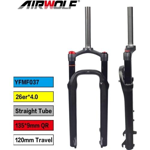 Fat Bike Fork Suspension Bike 26 Air And Oil Mtb Fork QR 135*9mm Blade Length 530mm AM Fat Bicycle Front Fork 26er Travel 120mm