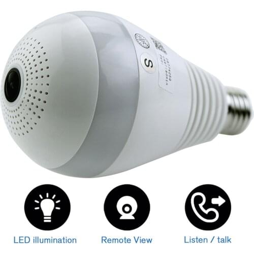 Wifi Panorama Camera Security Lamp Panoramic Bulb CCTV Video Wireless Ip Camera Surveillance Fisheye HD Camera