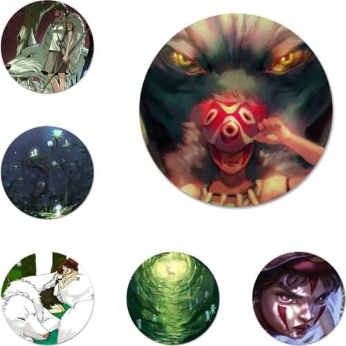 58mm Princess Mononoke Icons Pins Badge Decoration Brooches Metal Badges For Clothes Backpack Decoration