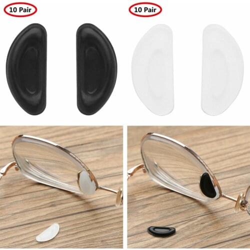 10 Pairs Glasses Nose Pads Anti-Slip Adhesive Silicone Nose Pads for Glasses Eyeglasses Eyewear Accessories