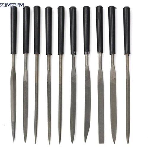 10pcs/Set Stone Jewelers Diamond Wood Carving Craft Metal Needles Files Sewing Mini needle File Set With 10 Unique Shapes3*140mm