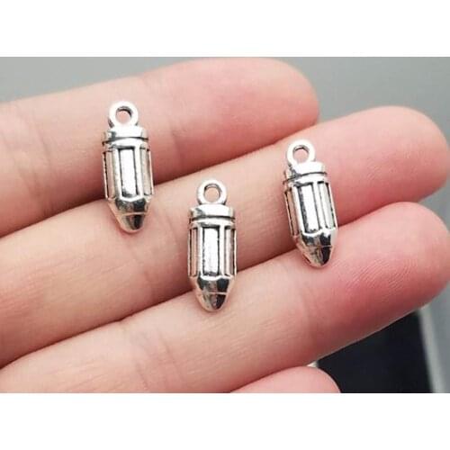 20pcs/lot--18x7x6mm, Antique silver plated pencil charms,DIY supplies, Jewelry accessories