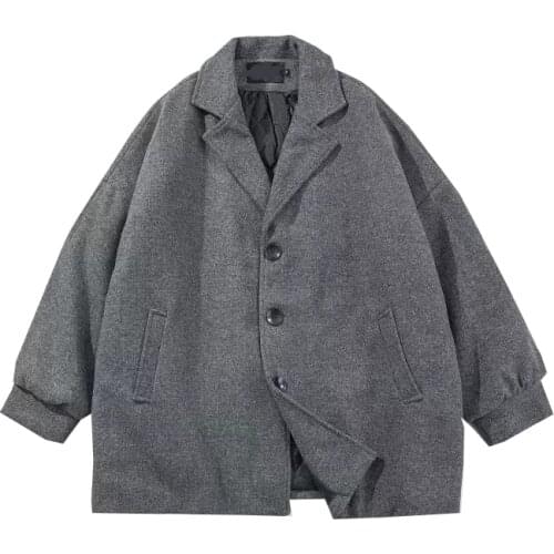 2020 woolen coat mens loose BF wind jacket Korean Trend versatile student leisure coat windbreaker