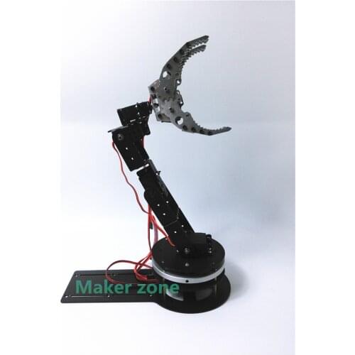6 dof Robot Arm with CL-6 Metal claw, rotation metal base, 6pcs High torque servo, for robot arm DIY, study project,demo