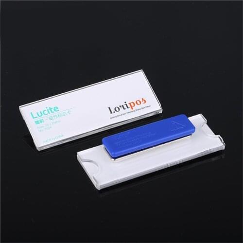 75x40mm Acrylic Badge Name Tag Plastic Badge Magnet Badge Office Or School Id Tag